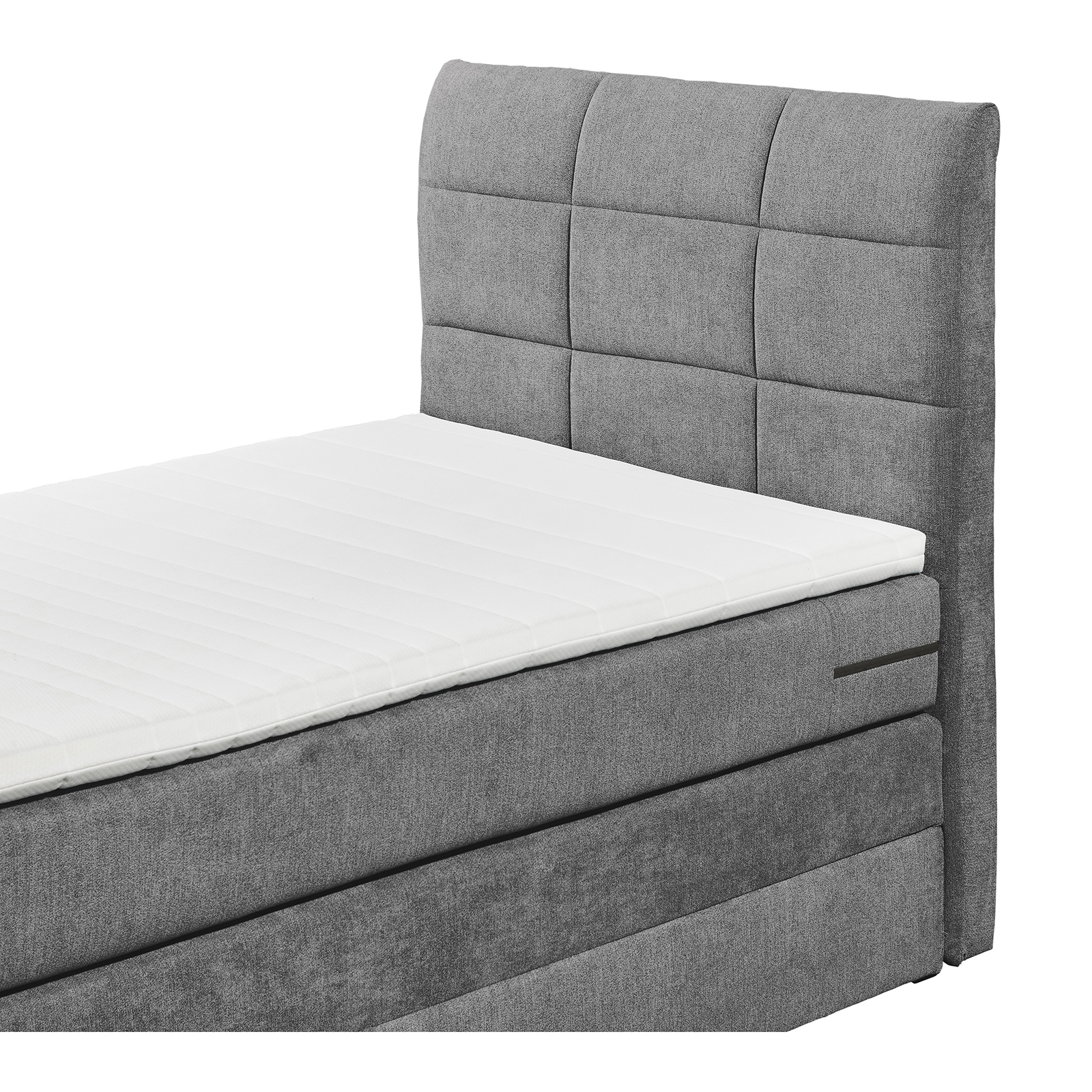 Boxspringbett - dunkelgrau - H2 - 100x200 cm