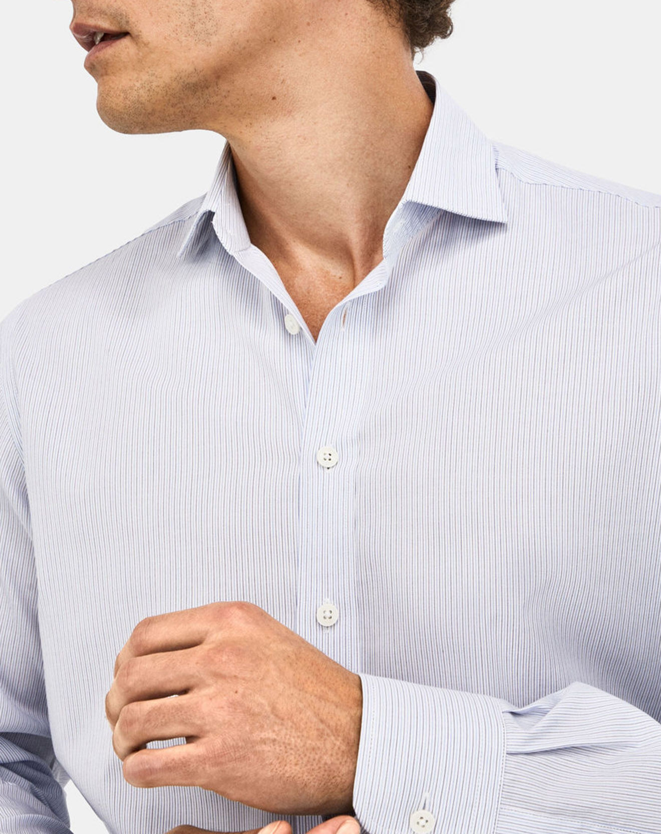 Hackett London Chemise Classic Fit rayée bleu ciel