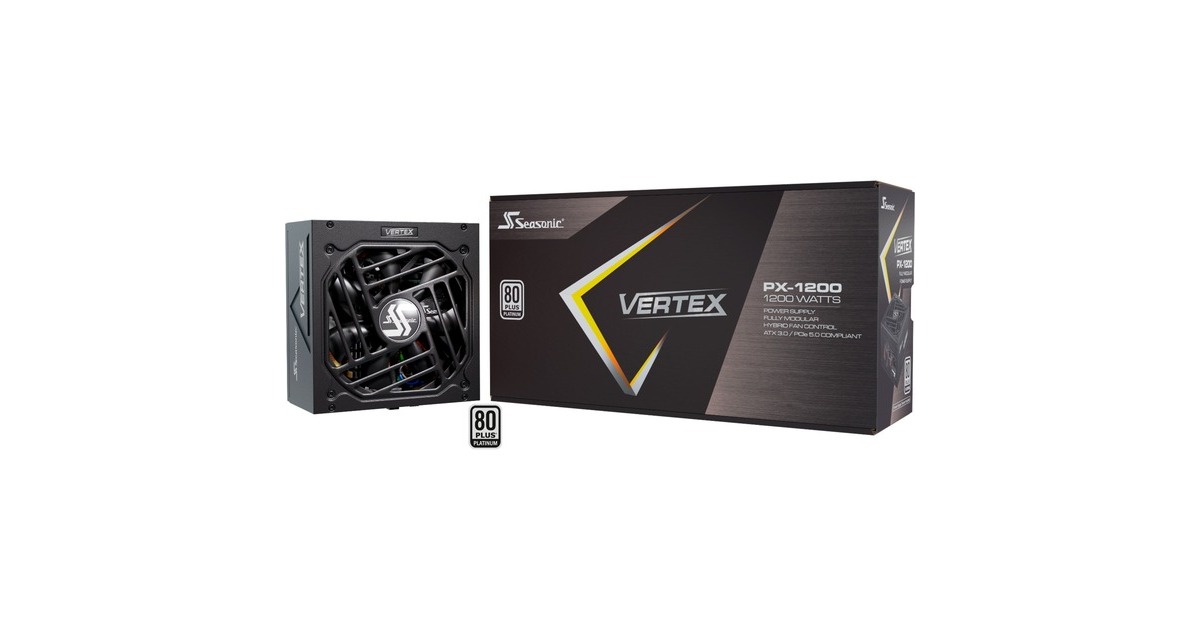 SeasonicVertex PX-1200 modulaire 1200 watt voeding   (Zwart, 1x 12V-2x6, 3x PCIe)