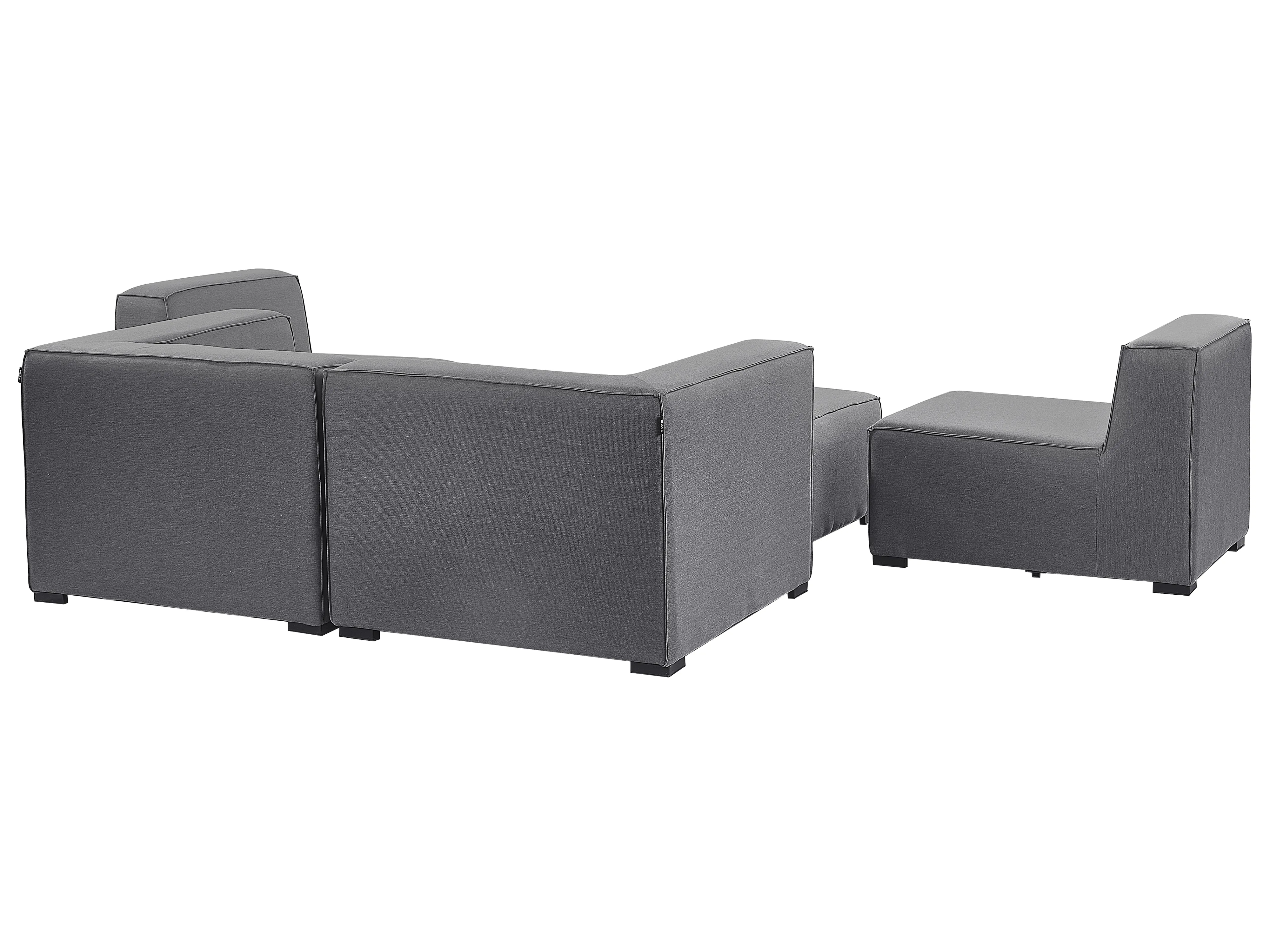 Tuin loungebank met ottomaan 4-zits AREZZO modulair Grijs