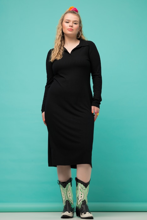 Jersey-Midikleid, Slim Shape, Langarm