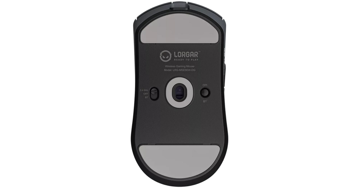 LORGARMSE90W gaming muis  (Donkergrijs, 100 - 26000 dpi, Ultralight)