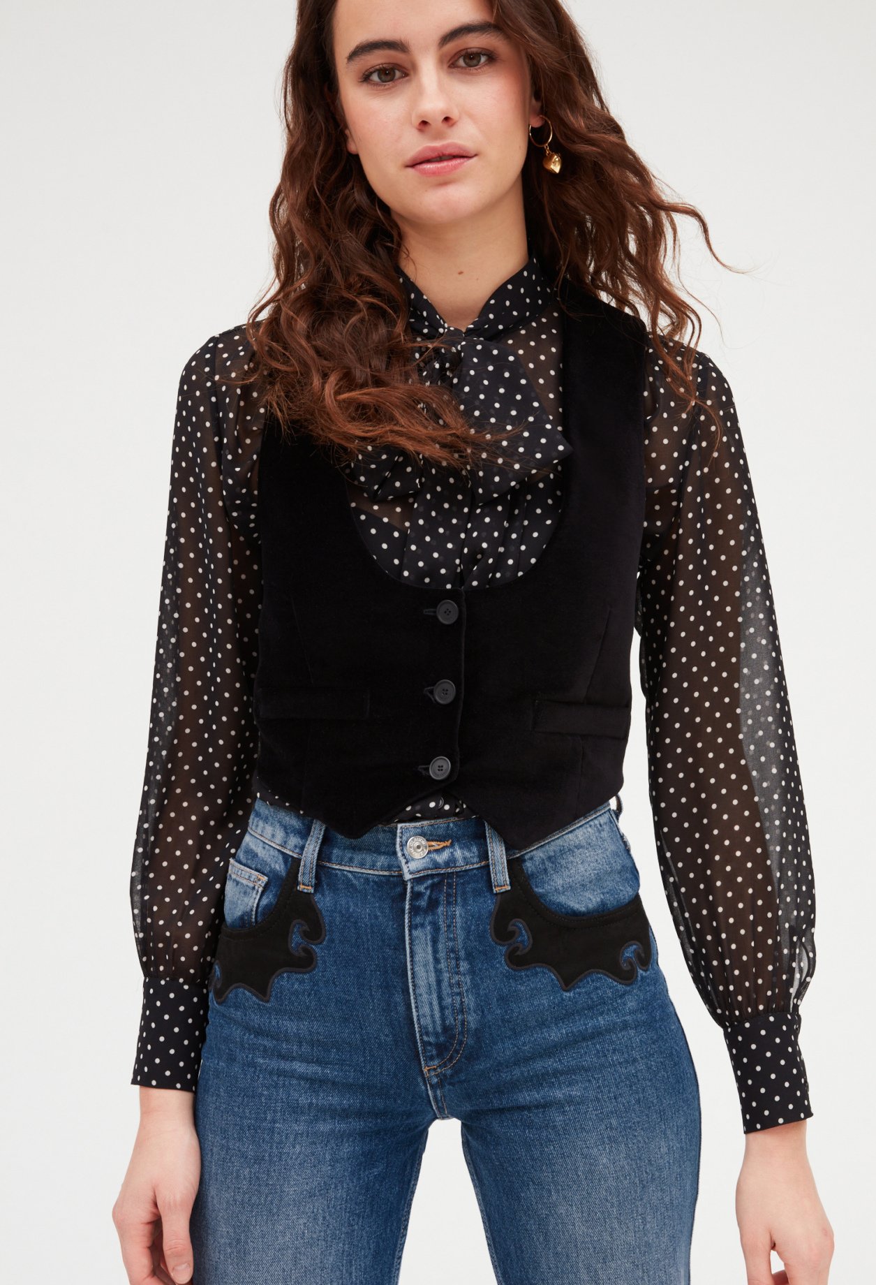 Gilet de costume velours noir