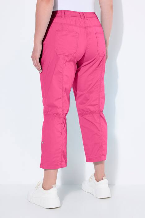 7/8-Cargohose, Krempelriegel, Komfortbund, fuchsia pink