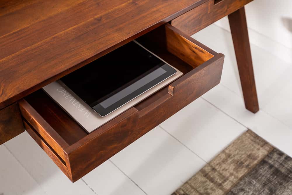Massiver Sekretär MONSOON 120cm Akazie Schreibtisch Markant Finish