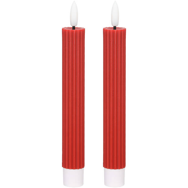 Blokker LED Dinerkaars Ribbel - 2,2x15,5 cm - Fel Rood