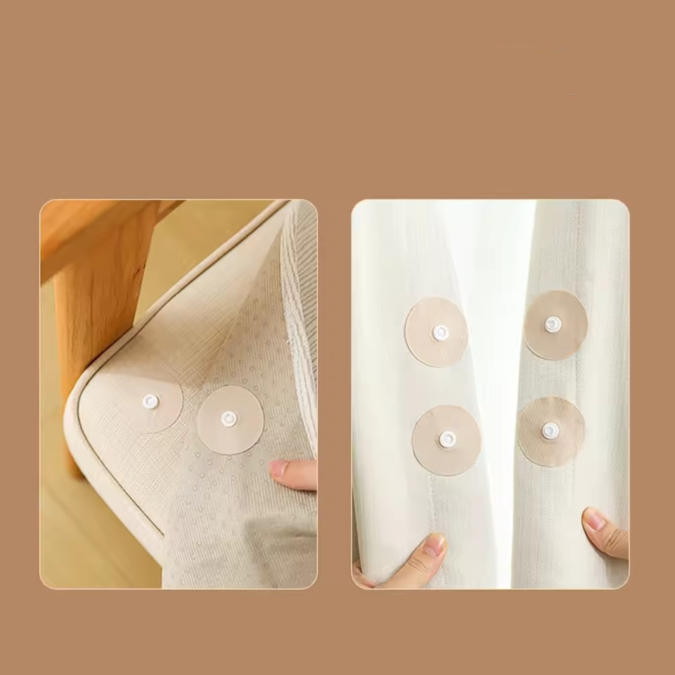 (4er Set) Ø45mm Selbstklebende Bettdecke Druckknöpfe Bettlaken Halter Einweg Bettwäsche Pad - Beige