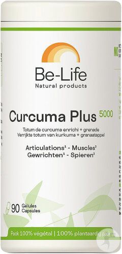 Be-Life Curcuma Plus 5000 Complément Alimentaire Articulations Et Muscles 90 Gélules