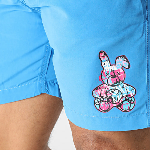 Short De Bain Lapin Graffiti Bleu Roi