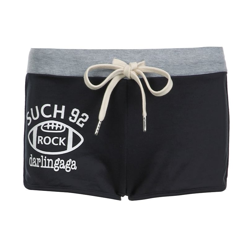 Genrovia - Lage sweatshorts met tekstprint en paneel
