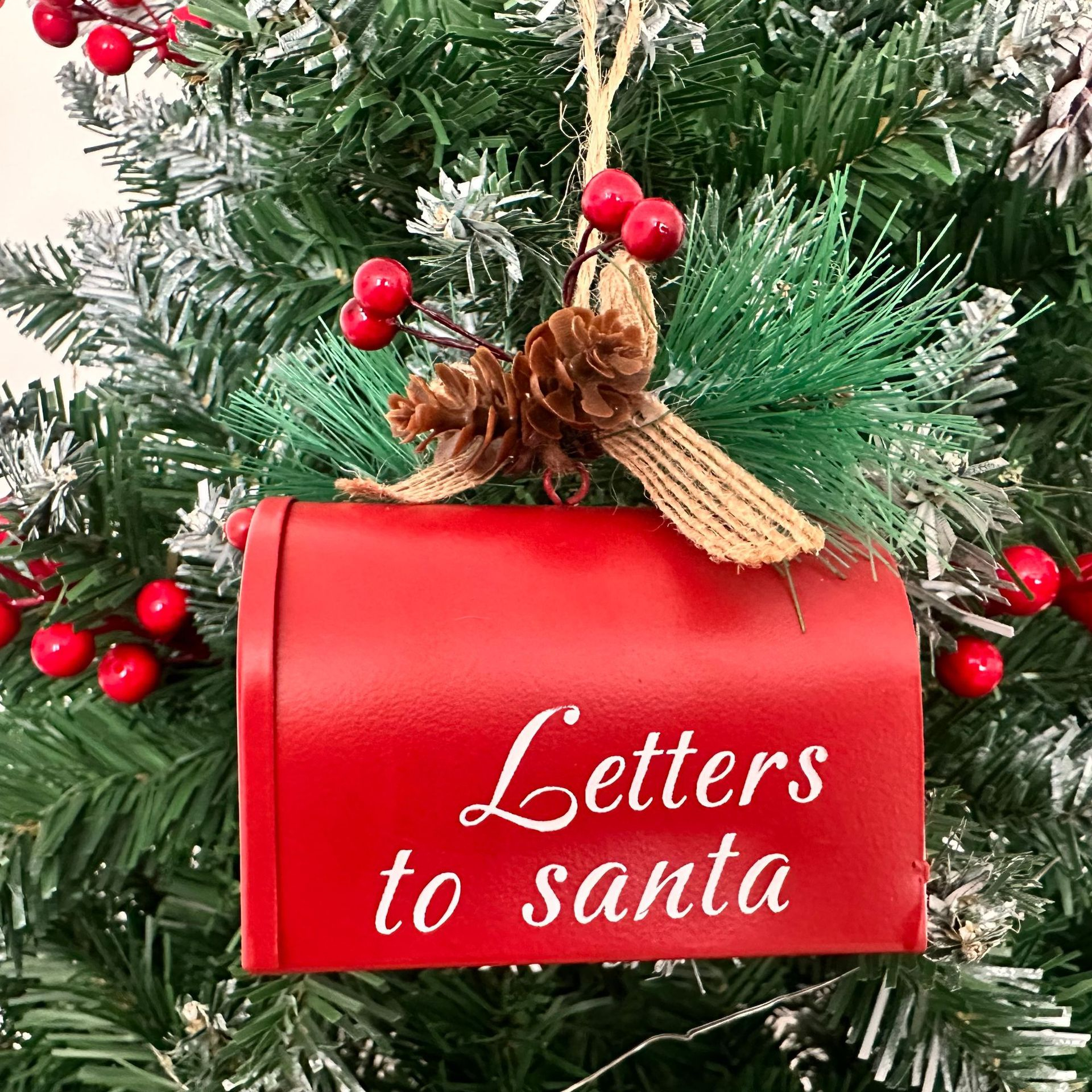 (9x8cm) Christbaum Santa Nachricht Schmuck 3D Weihnachtsbaum Home Deko Accessoire - Briefkasten