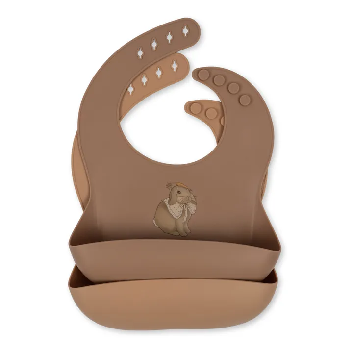 Konges Sløjd Bavoirs en silicone Bunny - Set de 2 | Vieux Rose