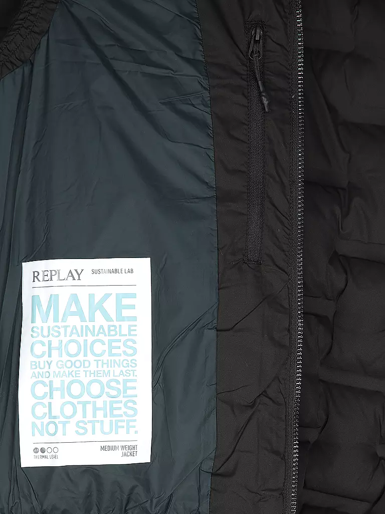 REPLAY Steppgilet  schwarz