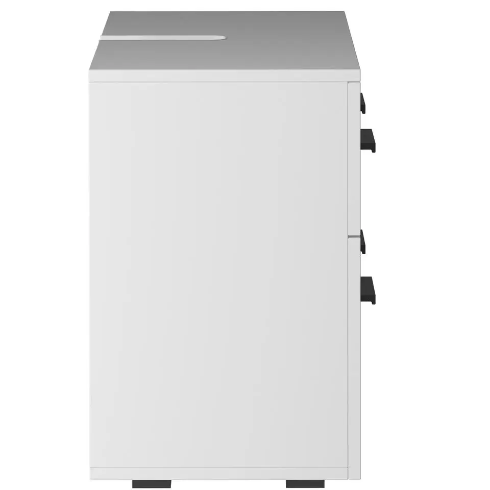 Malika - Wastafelonderkast 80 cm met 1 klep 1 lade in antraciet wit