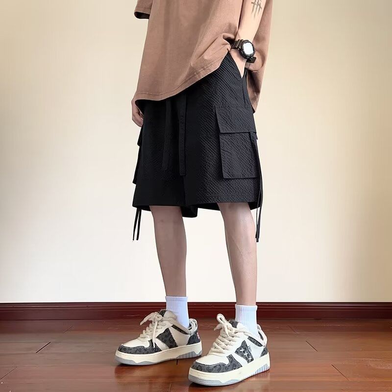 Maxelane - Effen cargoshorts met trekkoordtaille
