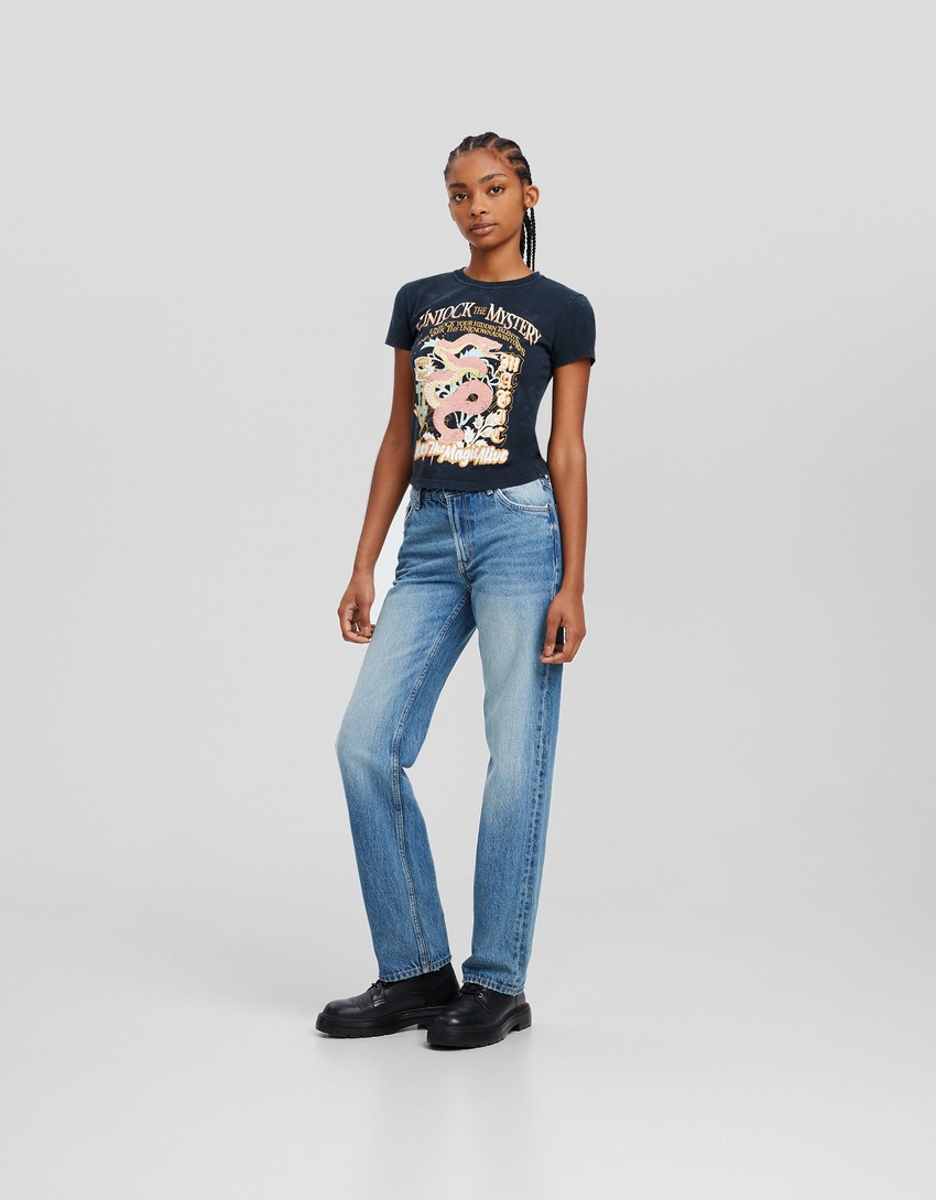 Camiseta de manga curta com estampa