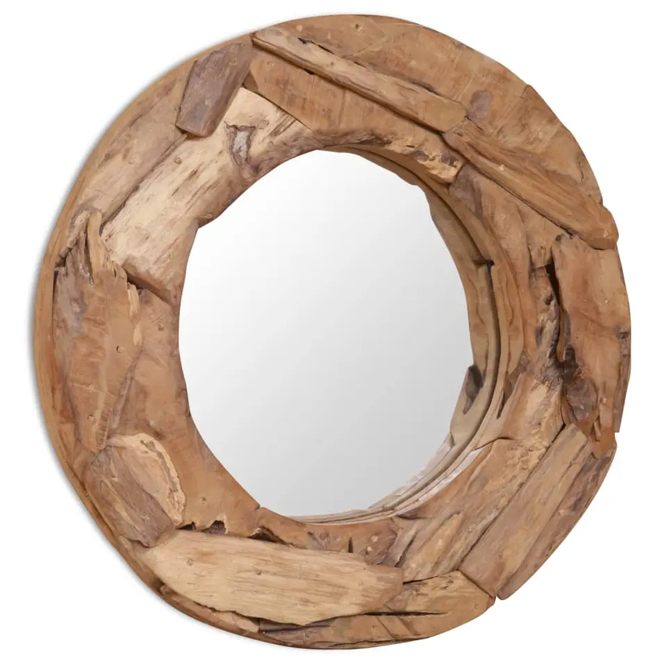 vidaXL - Spiegel - Bruin - Teakhout - 60 cm