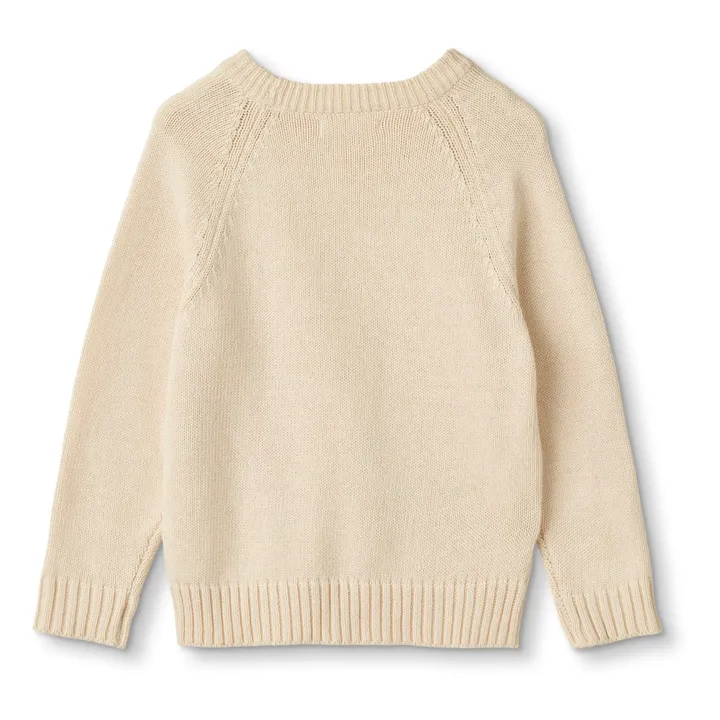 Fliink Pull Magic Broderie Chien Coton Bio | Ecru