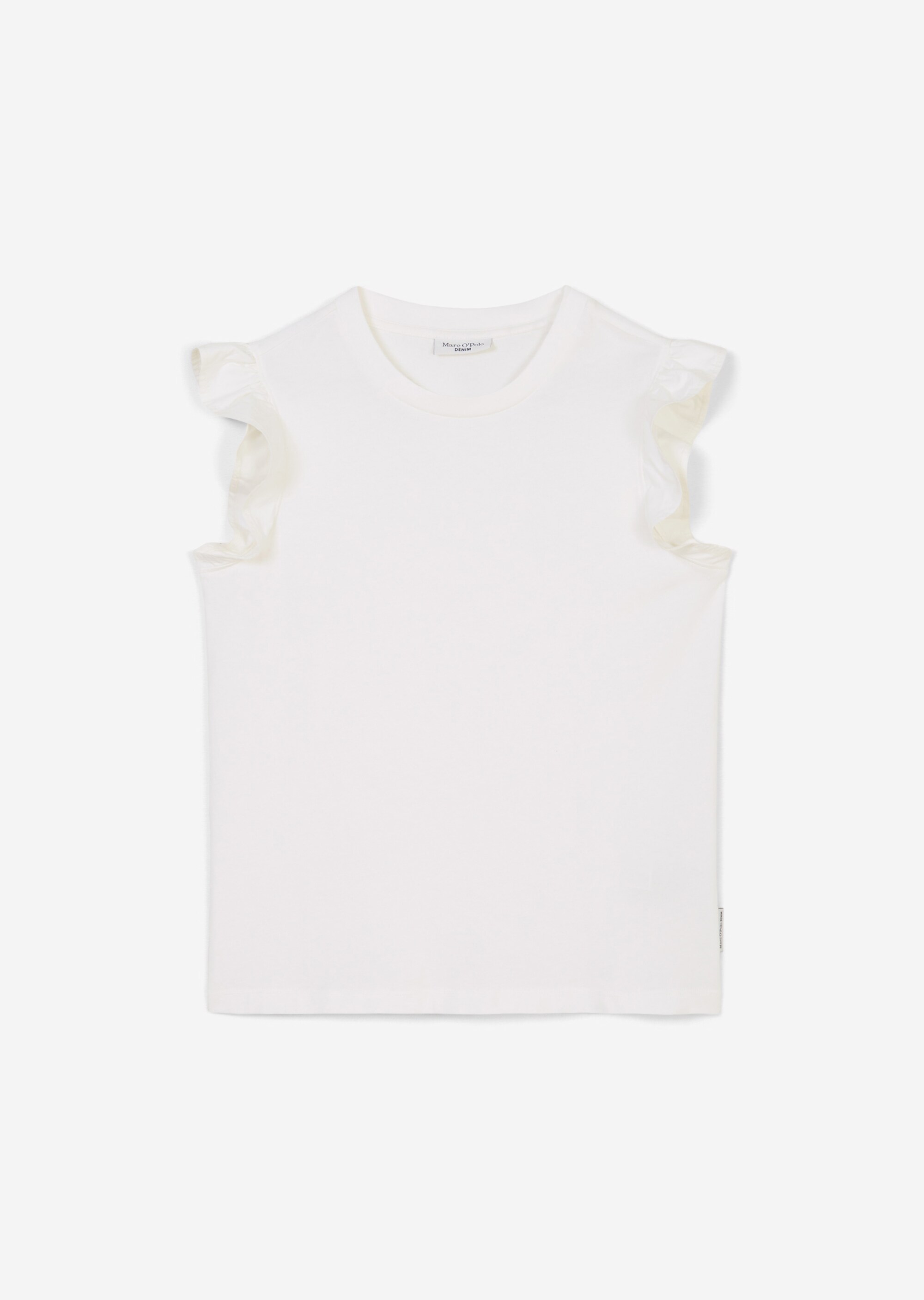 Volant-T-Shirt loose aus Material-Mix