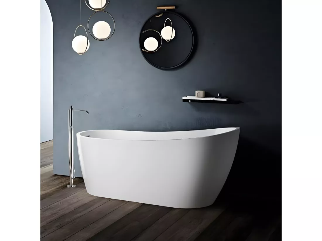 Baignoire îlot design ovale SUTTON blanche 152 cm