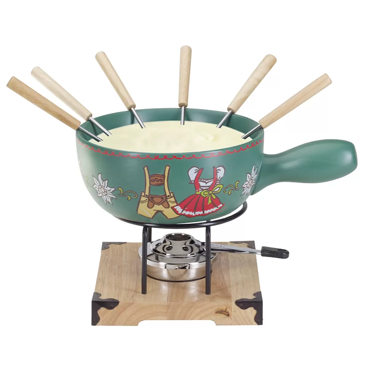 Käsefondue Set Folklore Bunt