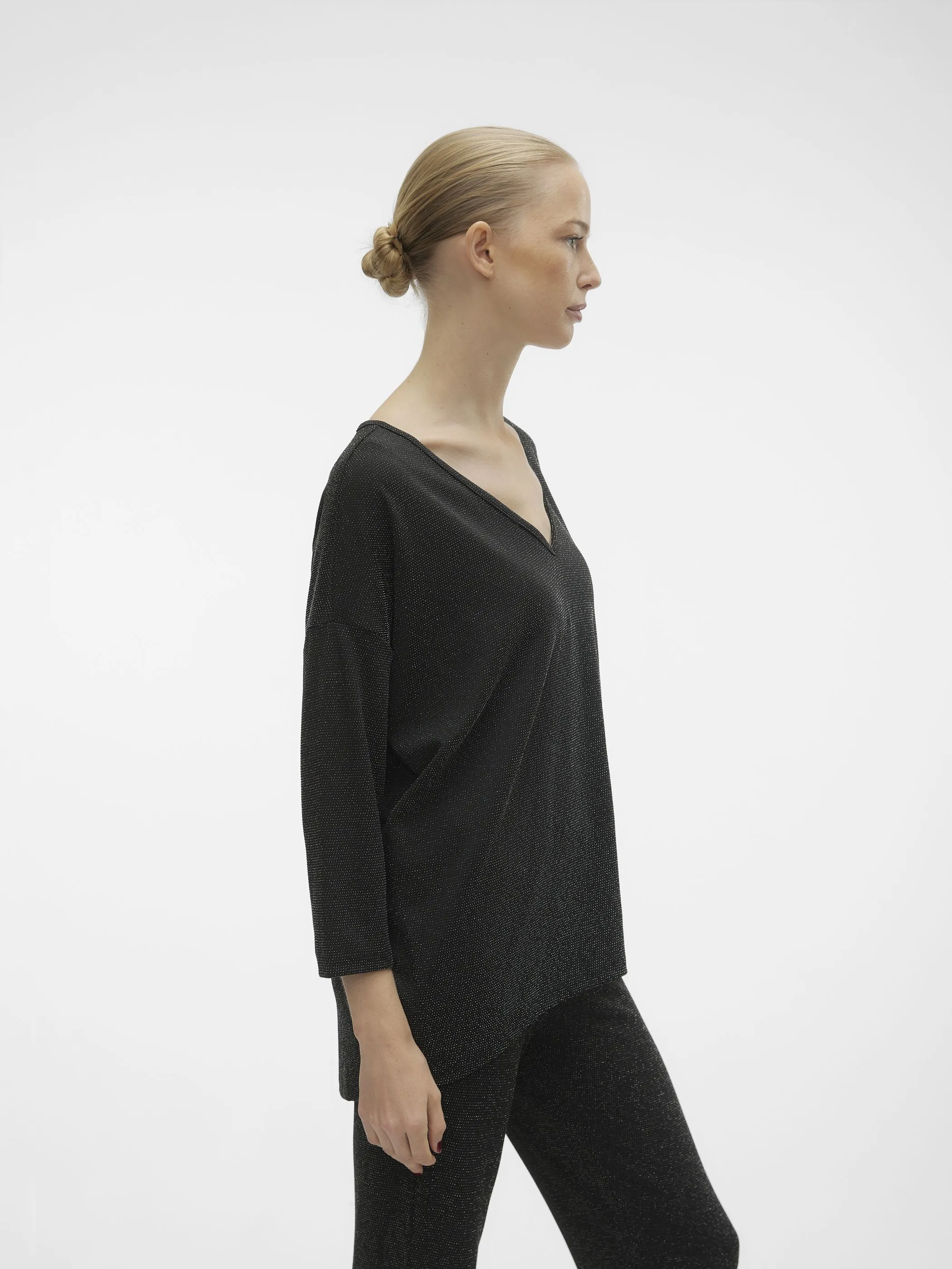 Damen oversized Pullover mit Glitter