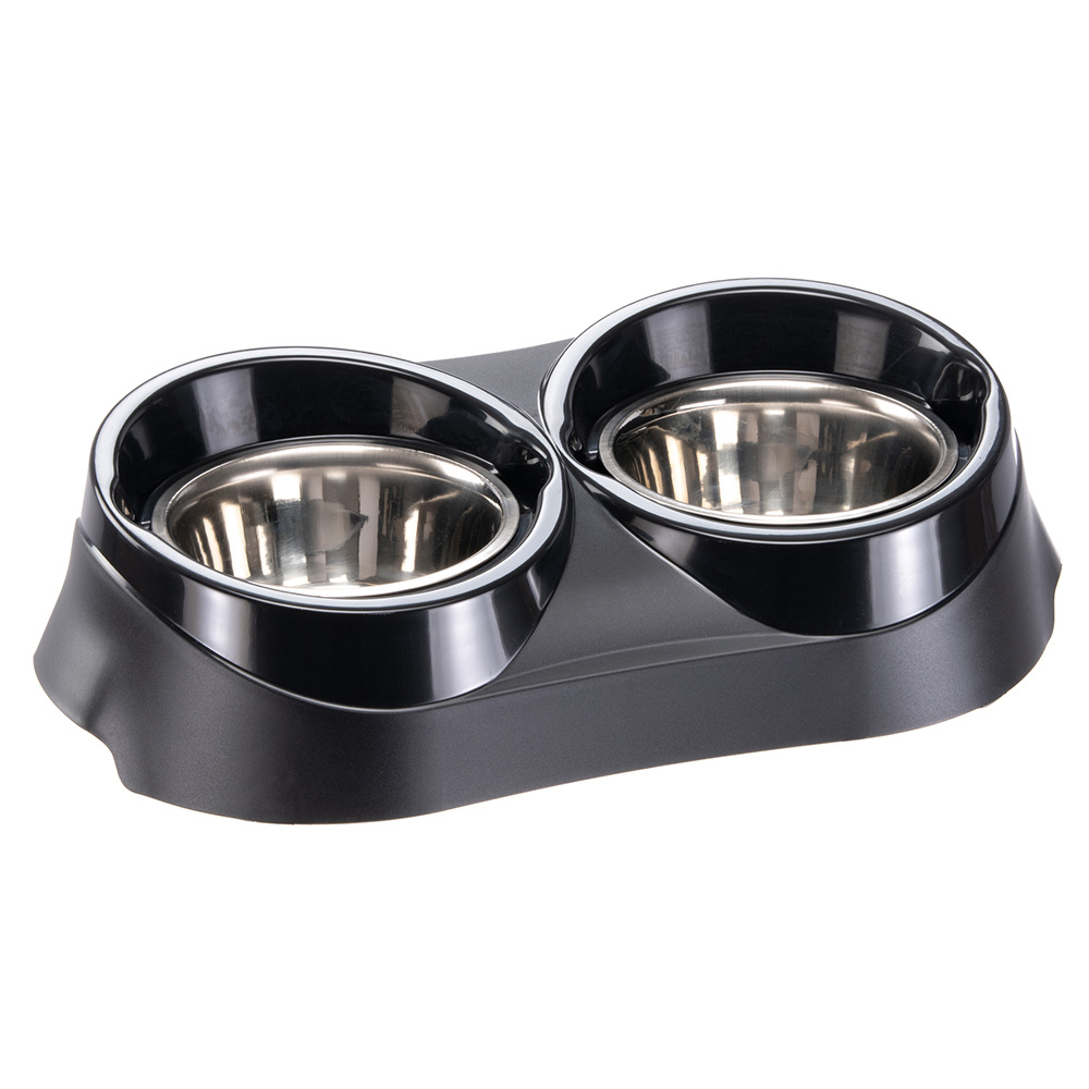 Porte-gamelle gamelles acier bord de confinement nourriture eau chien ferplast duo feed