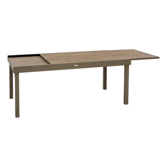 Table de jardin extensible rectangulaire PIAZZA Truffe / Café