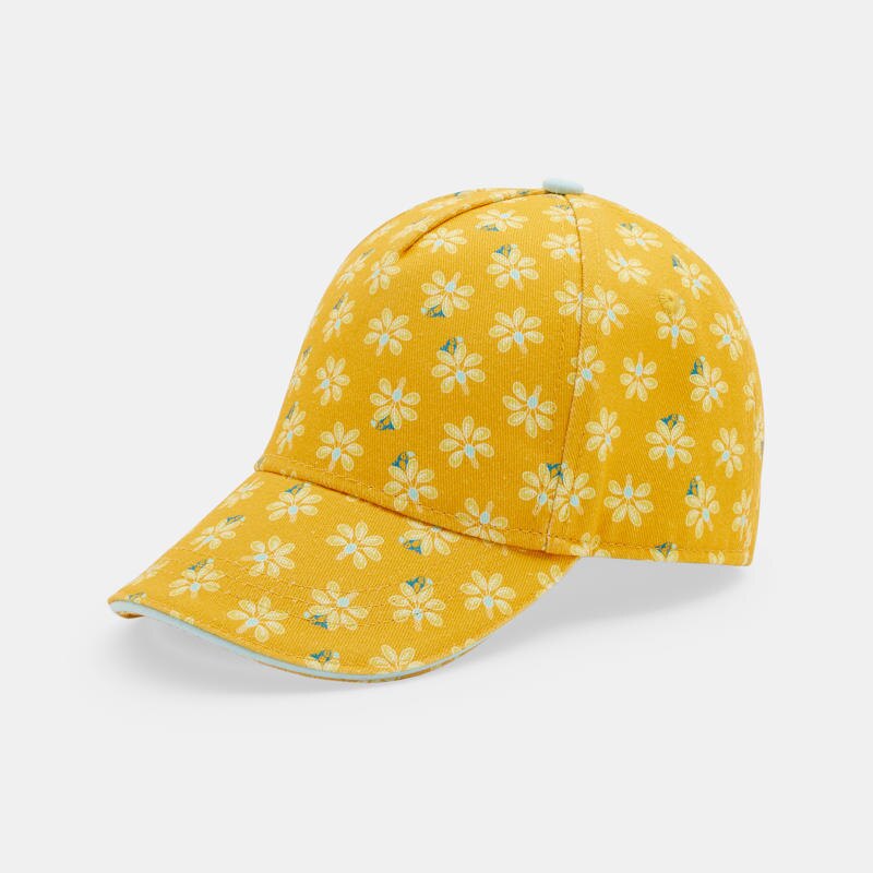 Casquette fleurie jaune bébé fille Jaune