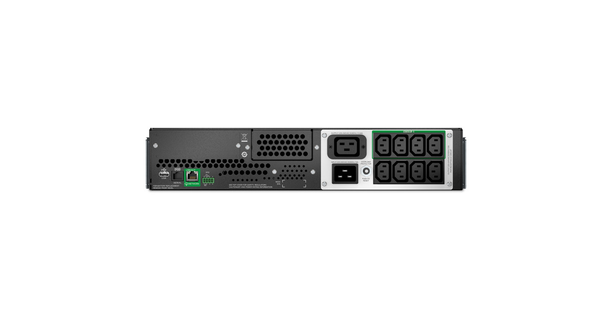 APCSmart-UPS Line Interactief 3000VA Li-ion SMTL3000RMI2UC ups  (Zwart/zilver, 2700 W, 2U, 8x C13 + 1x C19, SmartConnect+SmartSlot, AVR, LCD)