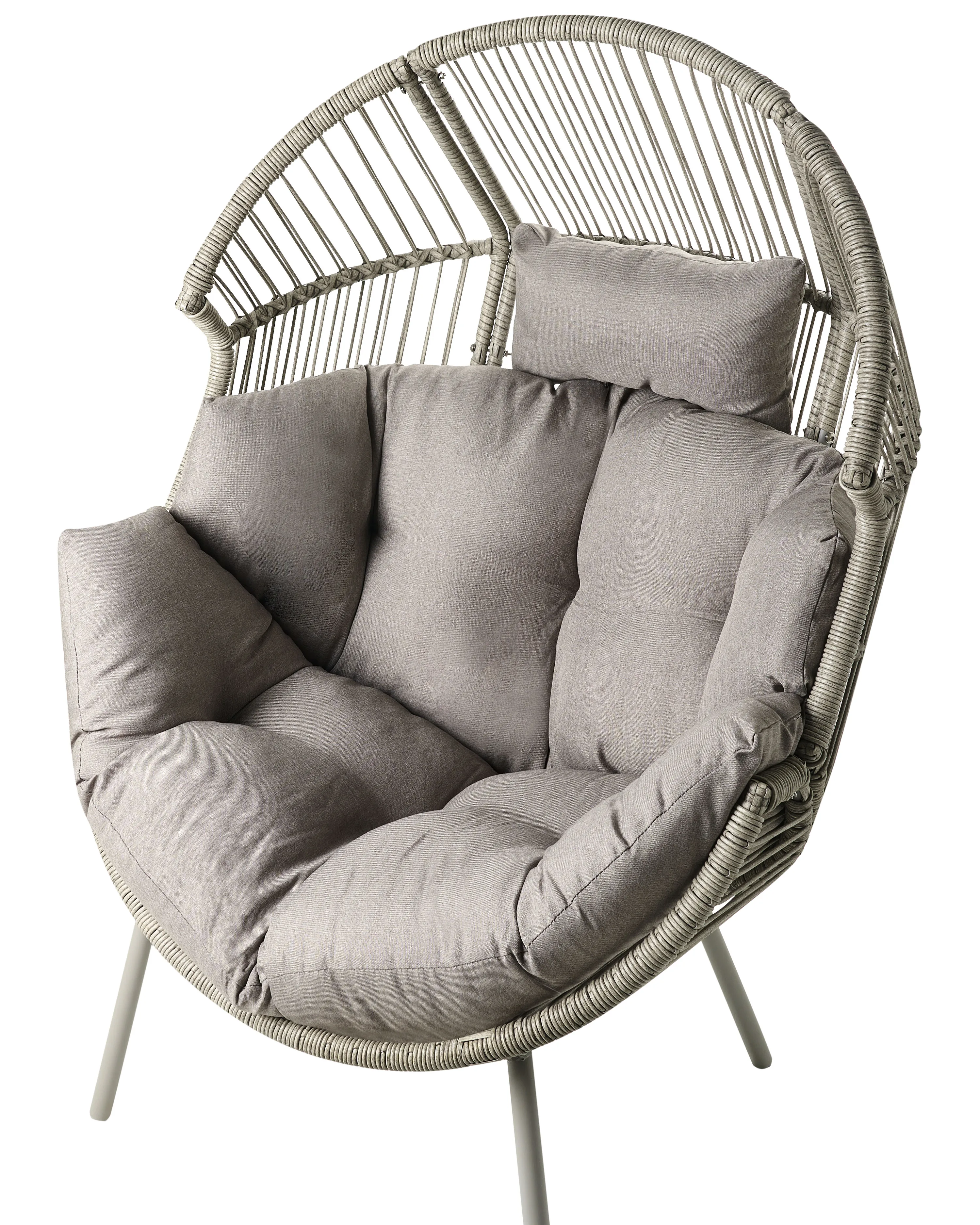 Tuinstoel MURANO PE rotan Grijs
