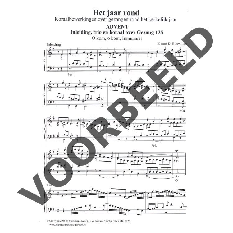 J.C. Willemsen Het Jaar Rond orgelboek