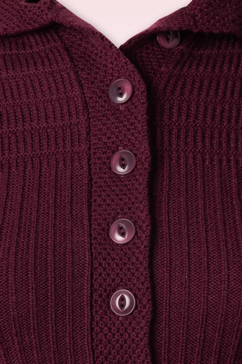 Emmy Design The Notable merino wollen gebreide jacket cardi in pruimpaars