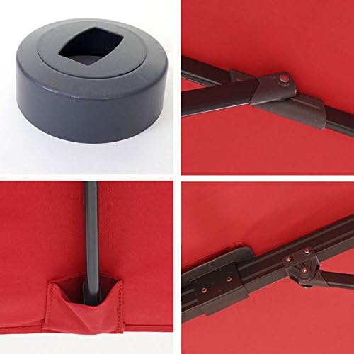 Mendler Gastronomie-Ampelschirm HWC-A96, Sonnenschirm 3x3m (Ø4,24m) Polyester Alu/Stahl 23kg drehbar