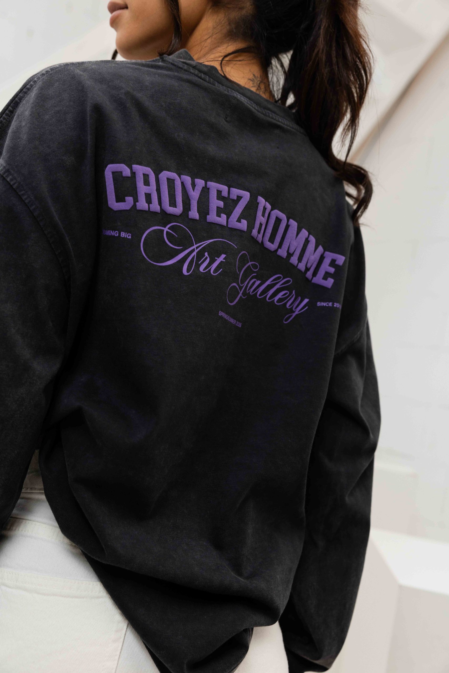 Croyez Art Gallery Longsleeve Dames Donkergrijs