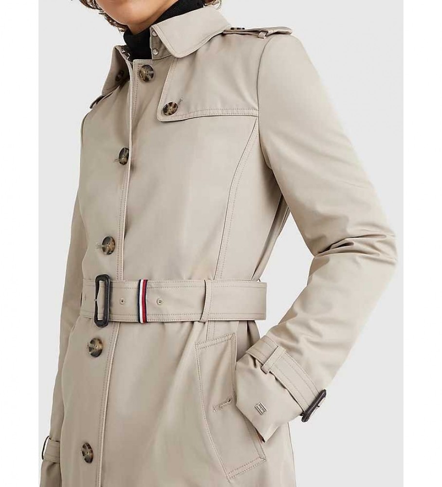 Casaco Tommy Hilfiger Heritage de abotoamento simples, cor taupe