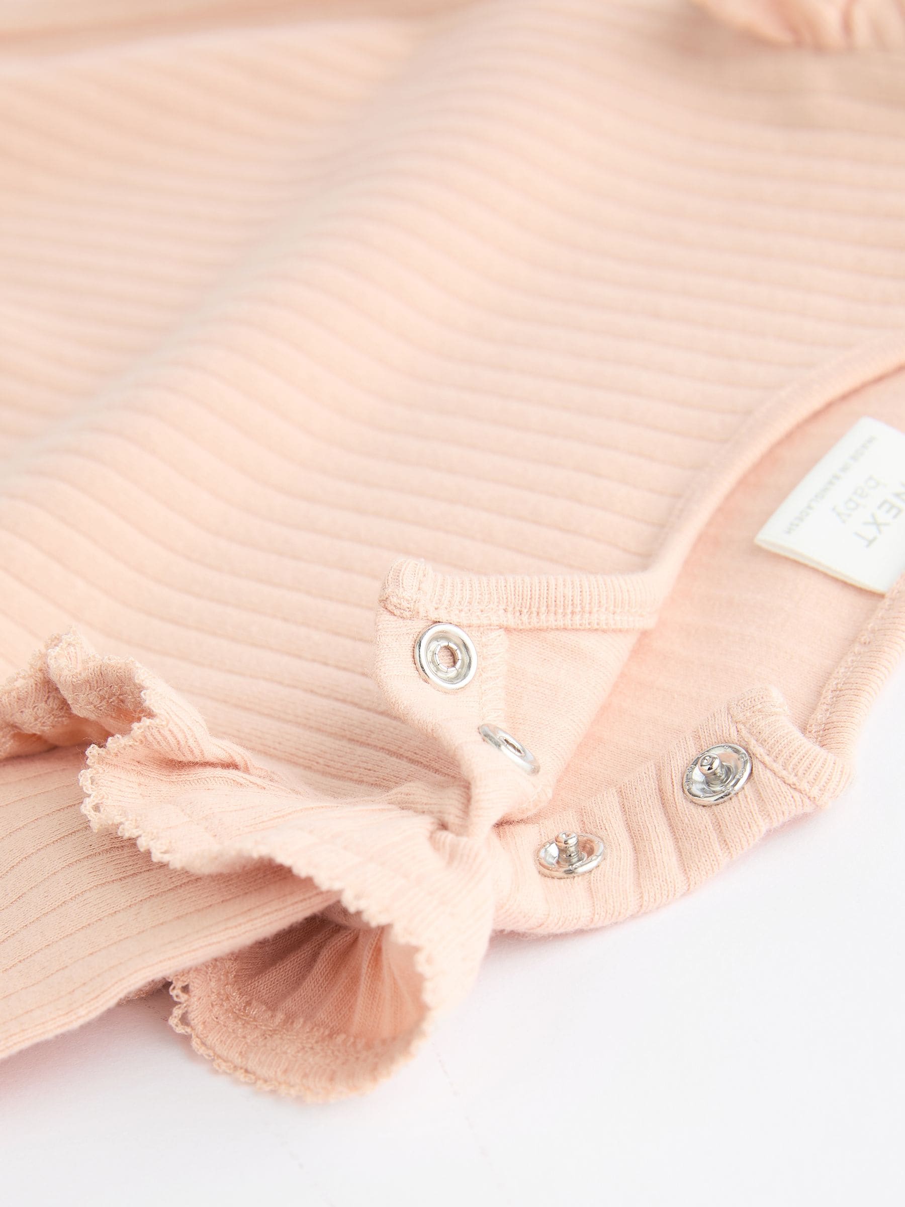 Roze/crème - Verpakking van 4 babyrompers met lange mouwen en ruches (0mnd-2jr)