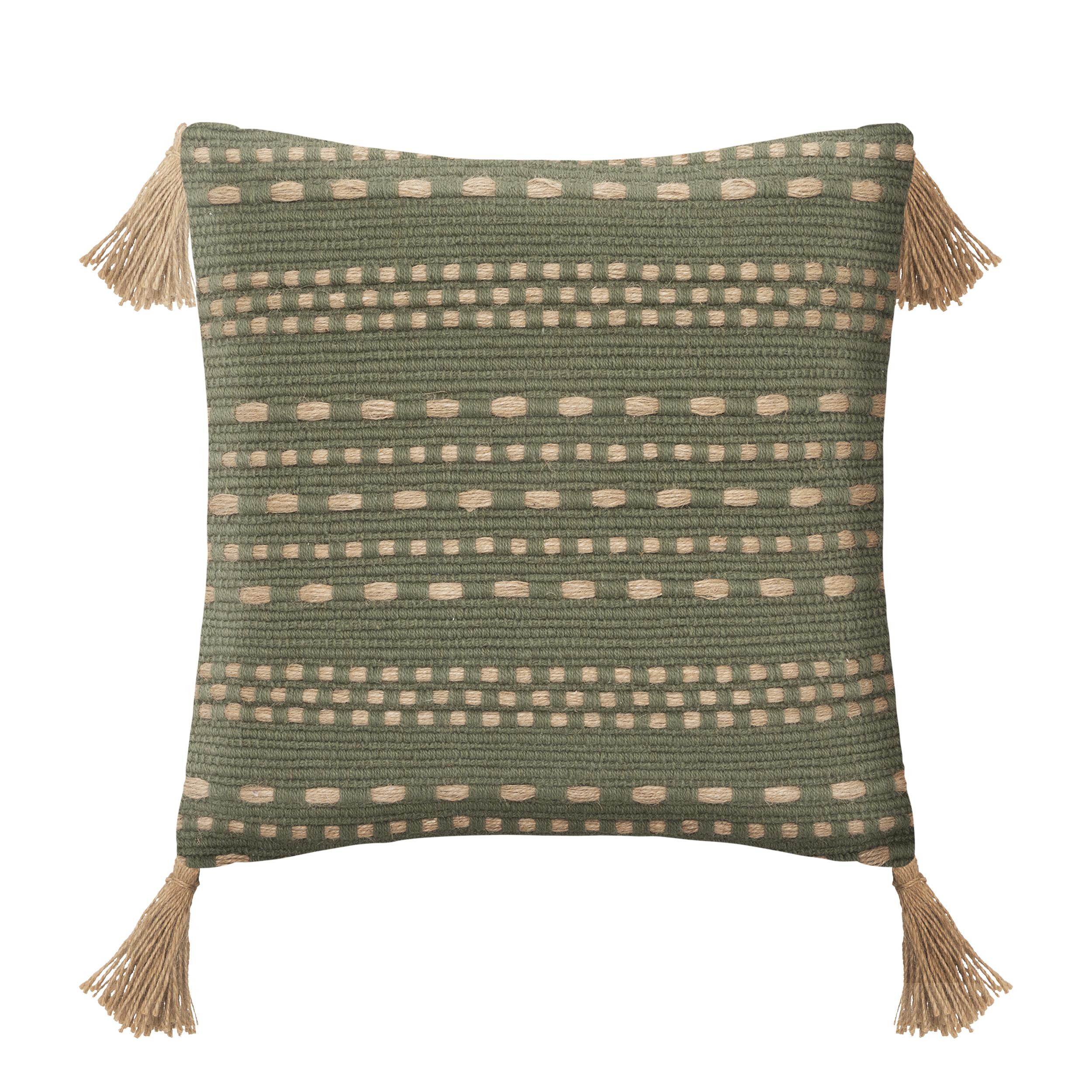 COUSSIN COTON JUTE BOTANIC KAKI 40X40CM
