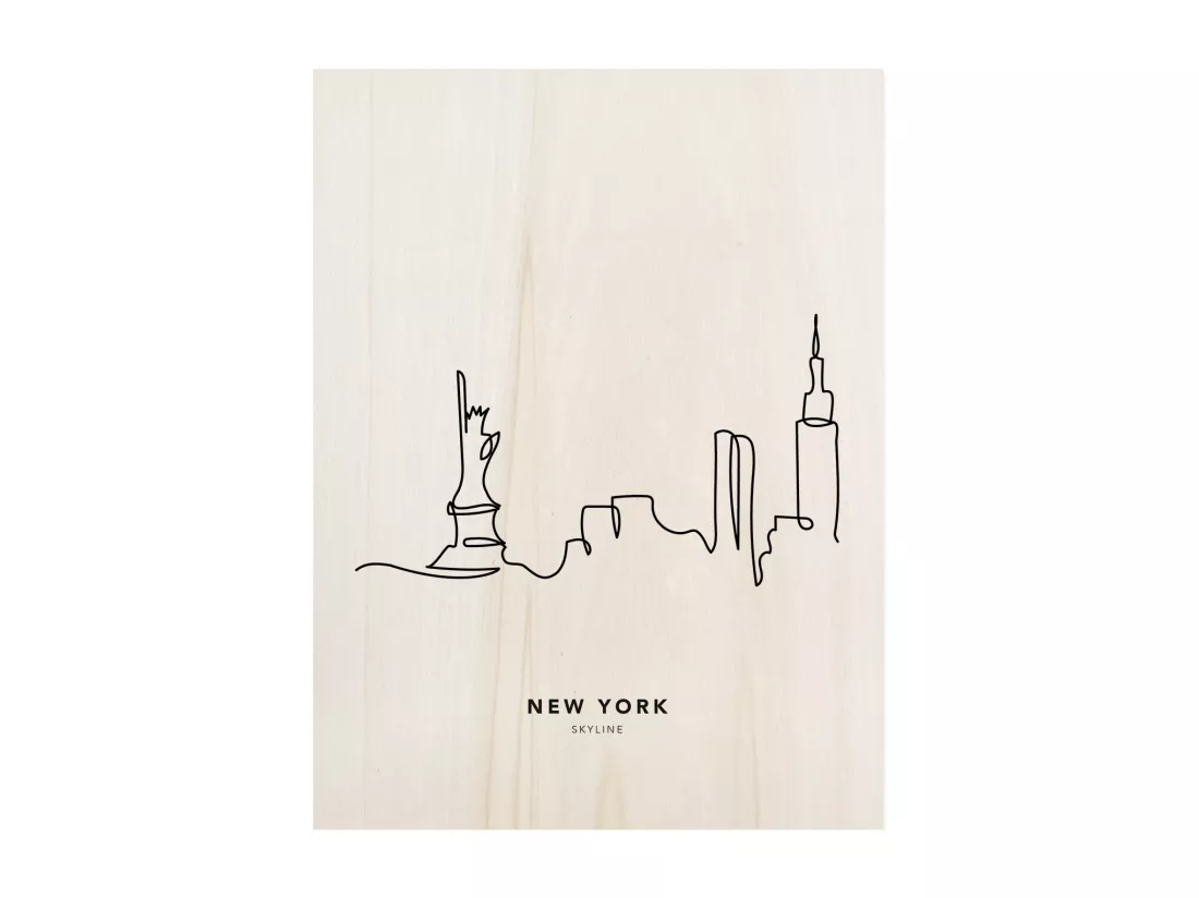 Tableau en bois New York Skyline 30x40cm