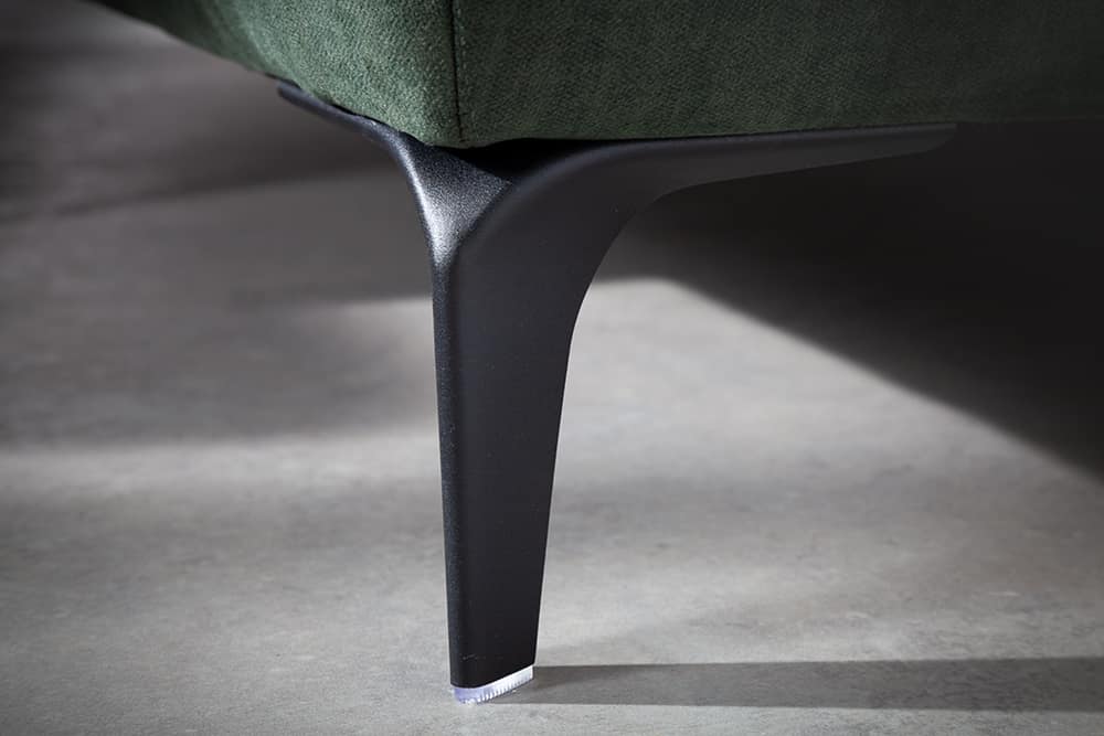 Design Hocker MARRAKESCH 110cm flaschengrün Samt mit Ziersteppung