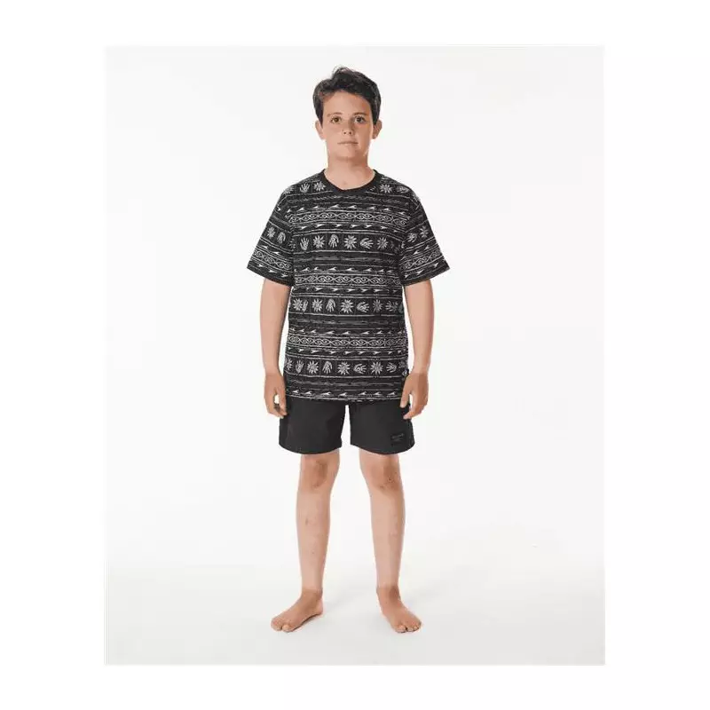 Teeshirt junior RIPCURL Pure Surf Stripe Tee-Boy Washed Black