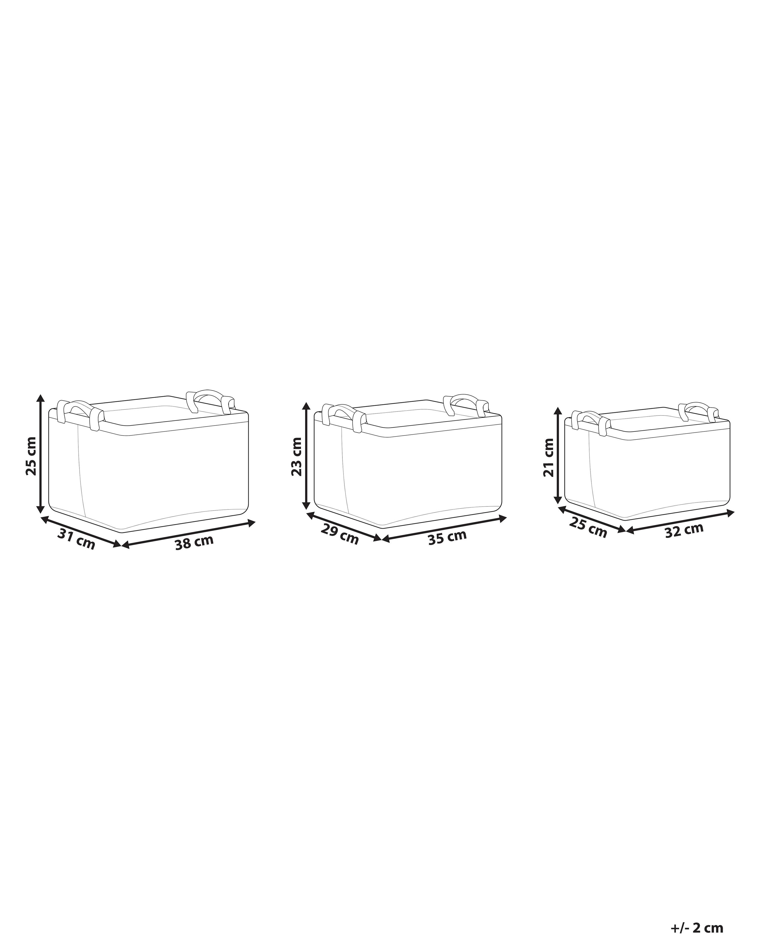 Set van 3 manden BAYSAI Vilt Lichtgrijs