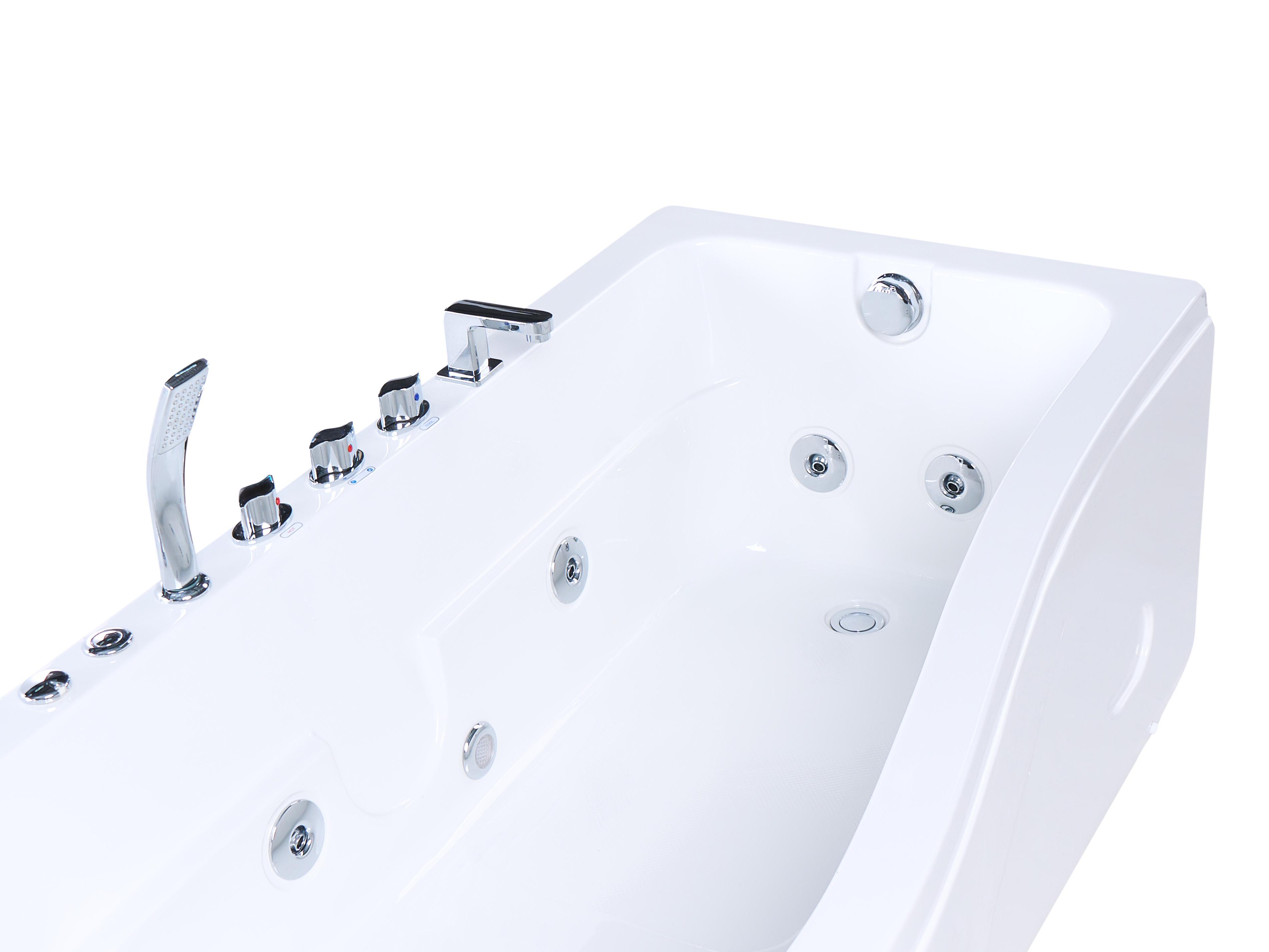 Hoek bubbelbad met LED POZUELOS 170 x 90 cm Wit