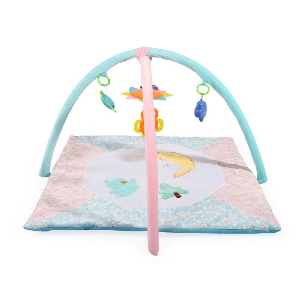 Moni Spielbogen Krabbeldecke PQ286 Spatz, fünf Spielzeuge mit C-Ring, abnehmbar