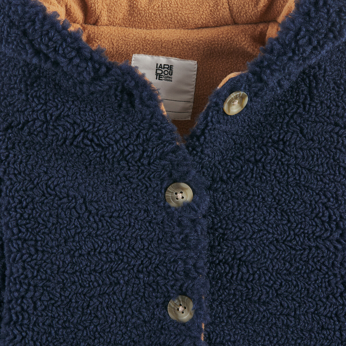 COLEÇÕES LA REDOUTE<br>Casaco quente com capuz em sherpa, forrado com lã polar