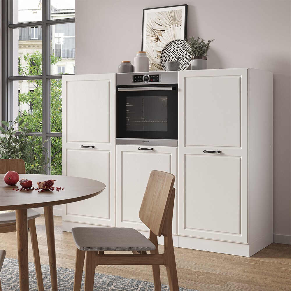 Vicco Küchenzeile Küchenblock Einbauküche R-Line Landhaus Weiß Backofen Küchenschrank