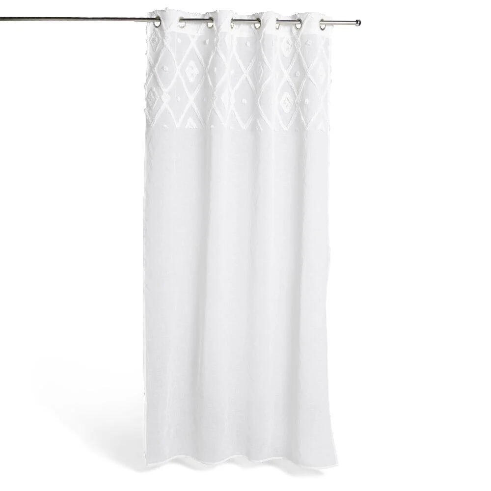Voilage en polyester tufté blanc 140x240cm