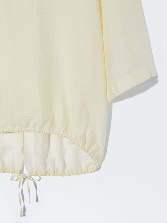 Blusa com capuz em lyocell - Off-White