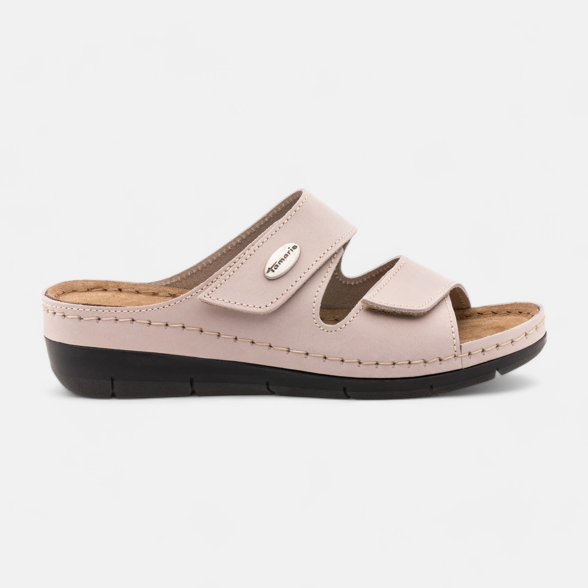 Chaussures confort paramédical Femme en cuir rose