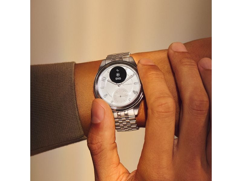 Withings ScanWatch Nova Brilliant Edition Titanium Silver Fortschrittliche Hybridsmartwatch